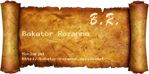 Bakator Rozanna névjegykártya